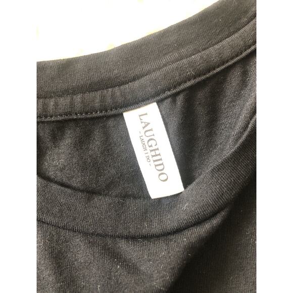 Laughido Cinched Side Ruching Dress Set Of Two Medium Black Yellow Stretchy H1 - Picture 7 of 8